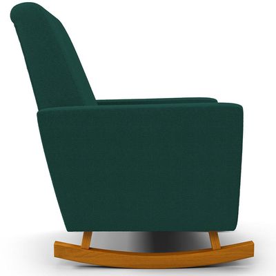 Poltrona de Amamentação com Balanço Ravena W01 Bouclê Verde - Lyam Decor
