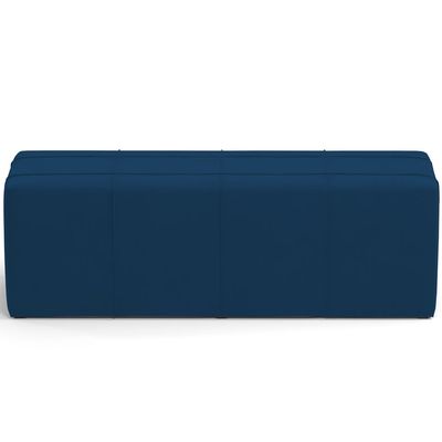Puff Decorativo Living Sala de Estar 140 cm Roma W01 Suede Azul Marinho - Lyam