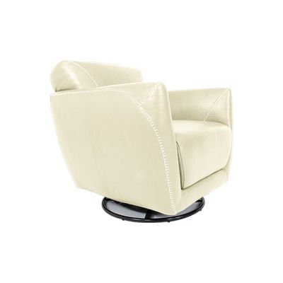 Poltrona Decorativa Valentina Sala de Estar Giratória Couro Off White G40 - Gran Belo