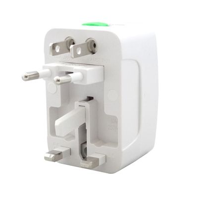 Adaptador Internacional Universal de Tomada Europeu AmericanoBranco 1052