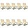 Cadeira Sala de Jantar Industrial Dourado kit 10 Liz Linho D03 - D'Rossi Bege