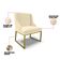 Cadeira Sala de Jantar Industrial Dourado kit 10 Liz Linho D03 - D'Rossi Bege