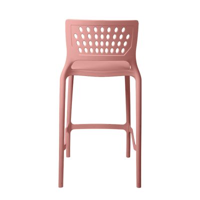 Banqueta Alta para Bancada e Cozinha Rosa Pastel Empilhável Marte em Polipropileno Acrilys