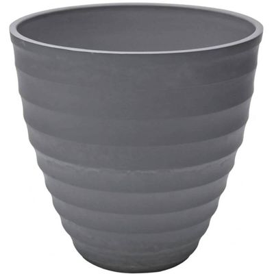 Kit 2 Vasos Cachepot para Flores Plantas 15x7cm Plástico Lyor Névoa Cinza Decoração