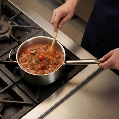 Panela Profissional 4,7L Brinox Aço Inox 24cm Fundo Triplo Com Cabo Cozinha Restaurante Avulsa