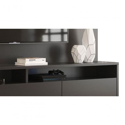 Rack Com Painel Aspen 2.2 Preto - Moveisaqui