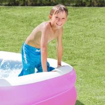 Piscina Inflável Retangular Rosa 302 Litros Pvc Vg+