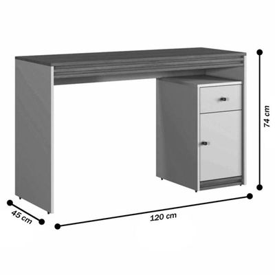 Escrivaninha 120cm 1 Porta 1 Gaveta Madrid - Mavaular Off-naturalle