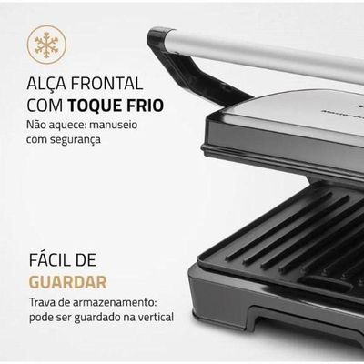 Sanduicheira/Grill Master Press 180 Mondial Preto/inox 110V