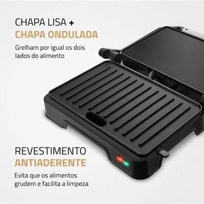 Sanduicheira/Grill Master Press 180 Mondial Preto/inox 110V