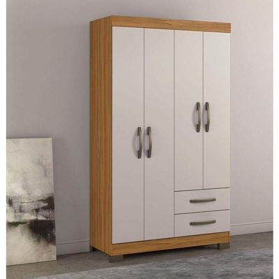 Guarda-roupa 4 Portas Nt 5005 Freijó Com Off White - Notável