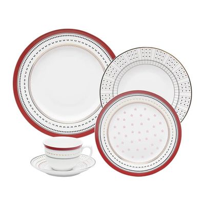 Jogo de Jantar e Chá Oxford Flamingo Lafayette 30 Peças