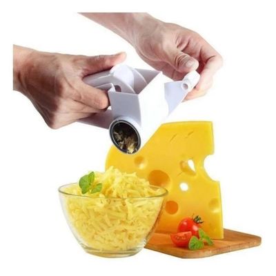 Ralador Fatiador Queijo 3 Laminas Giratorio Manual Manivela Rala Fatia Presunto Chocolate Inox 3 Em 1 Multi