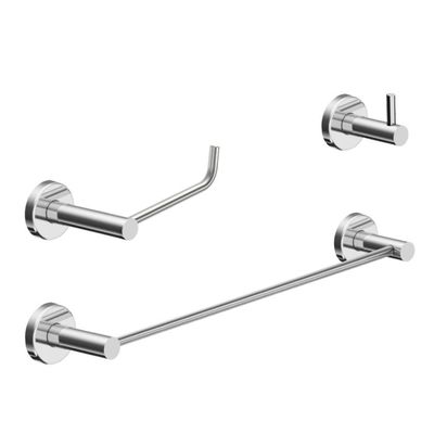 Kit Acessório Para Banheiro Escovado 3 Peças Grego Metal 2030at