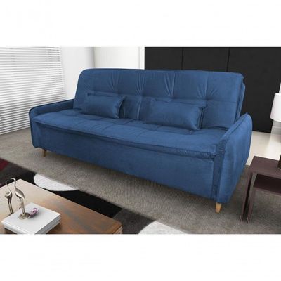 Sofá Cama Casal Reclinável Donna - Azul Light