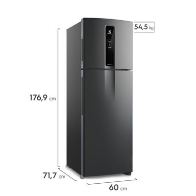 Geladeira Electrolux Frost Free Inverter 390L Efficient AutoSense Duplex Black Inox Look (IF43B) 127V