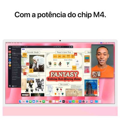 iMac 24", Tela Retina 4.5K Apple, Processador M4, (16GB RAM, 256GB) - Rosa