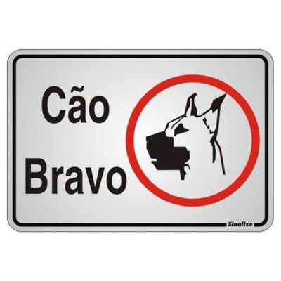 Placa De Alumínio Auto-adesiva 16x23cm Cão Bravo - 150 Ah - Sinalize Placa Auto Ades.16x23cm(cao Bravo Ilus.) 150ah