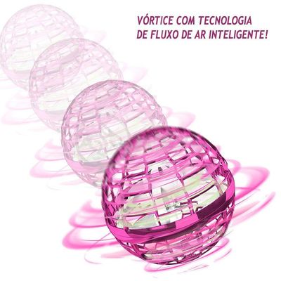 Bola Spinner Voadora Led Divertido Colorido Rgb - Rosa