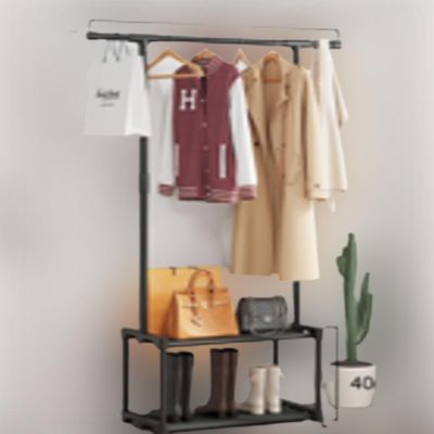 Cabideiro Arara De Roupa 2 Prateleiras Sapateira Organizador Varal Guarda Roupa Quarto Luxo