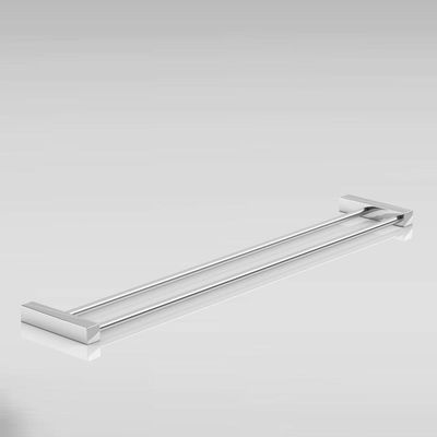 Porta Toalha Toalheiro Duplo Para Banheiro Alto Brilho Troia 70cm