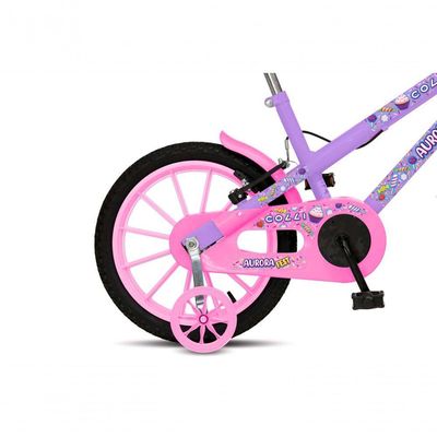 Bicicleta Aurora Fest Aro 16 Freios V-brake Rodas de Apoio Lilás