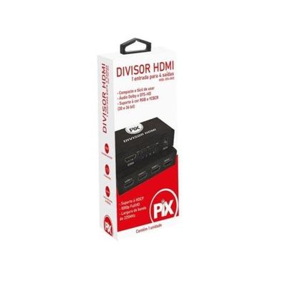 Splitter Hdmi 1.3 1 Entrada X 4 Saídas Preto Chip Sce