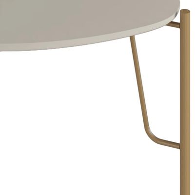 Mesa Lateral Para Sala de Estar Baixa Pés Industrial Dourado Alef I03 Grigio - Lyam Decor