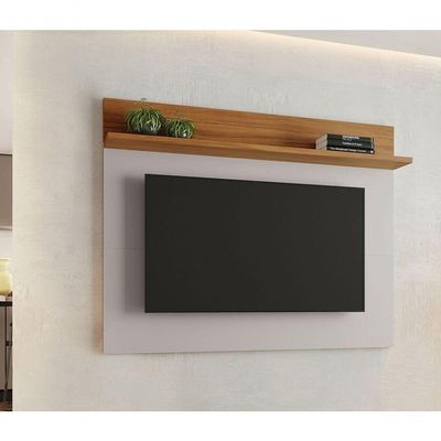 Painel Para Tv Assimério Off White Com Freijó - Moveisaqui