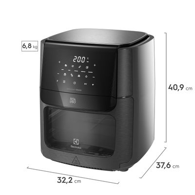 Air Fryer Oven Electrolux por Rita Lobo 12L Digital Grafite Experience 1700W (EAF85) 127V