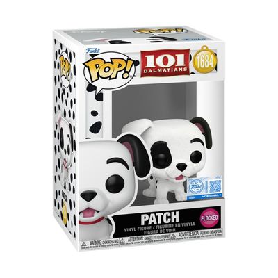 Boneco Funko Pop! Exclusivo Disney 101 Dálmatas - Patch (Flocked)