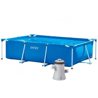Piscina Estrutural Retangular 2.282 Litros Com Filtro 220v Intex