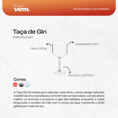 Taça de Gin 510ml Natural em Policarbonato