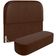 Cabeceira Cama Box King 195cm Lanna com Puff Recamier Doha W01  Couríssimo Marrom - Lyam Decor