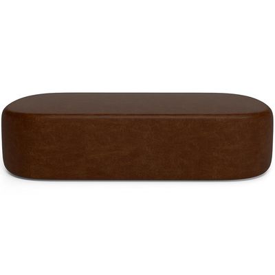 Cabeceira Cama Box King 195cm Lanna com Puff Recamier Doha W01  Couríssimo Marrom - Lyam Decor
