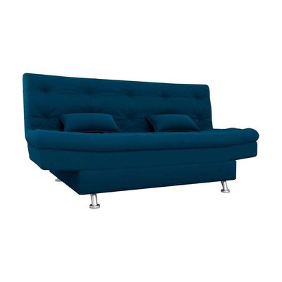 Sofá Cama 3 Lugares Com Pillow Reclinável 190 Larg Salomé Matrix Veludo Azul