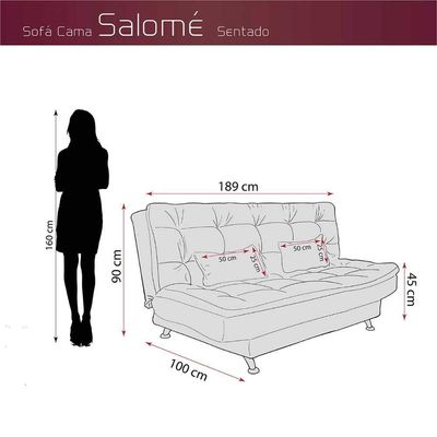 Sofá Cama 3 Lugares Com Pillow Reclinável 190 Larg Salomé Matrix Veludo Azul