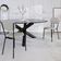 Kit 06 Cadeiras Estofada Para Sala De Jantar Azuri Preto C01 Courino Off White - Lyam Decor