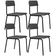 Kit 04 Cadeiras Estofada Para Sala De Jantar Sense Preto C01 Linho Cinza Claro - Lyam Decor