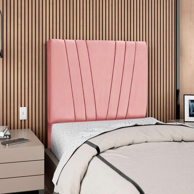 Cabeceira Solteiro 90 Cm Com Frame Belgica Suede Rosa Artte Rosa