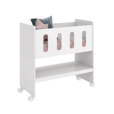 Mini Berço 3 Em 1 Zain/moisés Branco Fosco - Reller