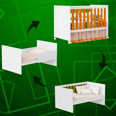 Jogo De Quarto Para Bebe Zaki E Katatau Branco Com Savana - Moveisaqui