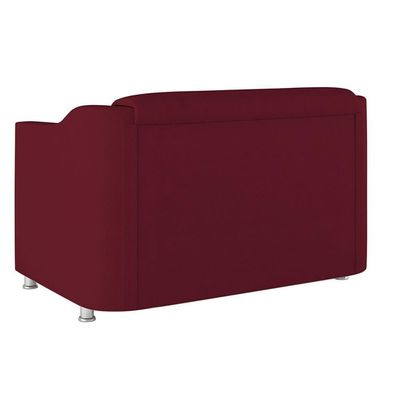 Kit Sofá Namoradeira + Poltrona Tilla Recepção Sala Tecido marsala