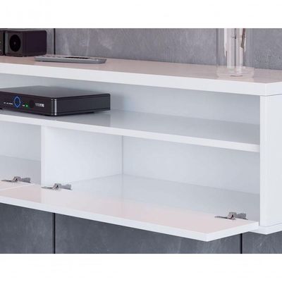 Rack Suspenso Para Tv Life 1.36 Branco Acetinado - Móveisaqui