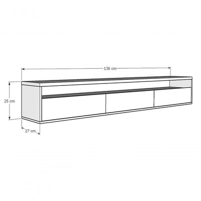 Rack Suspenso Para Tv Life 1.36 Branco Acetinado - Móveisaqui
