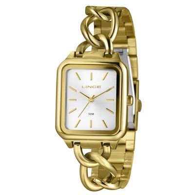 Relógio Lince Feminino Ref: Lqg4825l30 S1kx Retangular Bracelete Dourado
