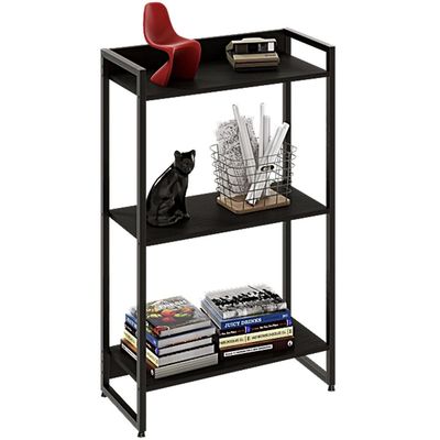 Kit 2 Estantes Multiuso Escritório Industrial 3 Prateleiras Areta 104x60cm C01 Onix - Lyam Decor