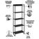 Kit 3 Estantes Multiuso Escritório Industrial 5 Prateleiras Areta 186x60cm C01 Onix - Lyam Decor