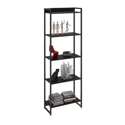 Kit 3 Estantes Multiuso Escritório Industrial 5 Prateleiras Areta 186x60cm C01 Onix - Lyam Decor