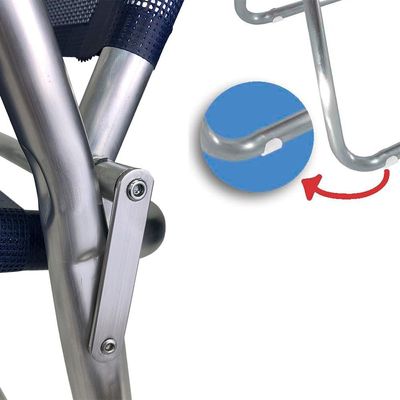 Kit 2 Cadeira Praia Max Alumínio Oversize Preta até 140kg Zaka